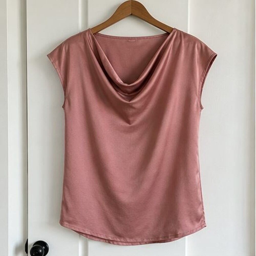 Rust Tie Neck Blouse